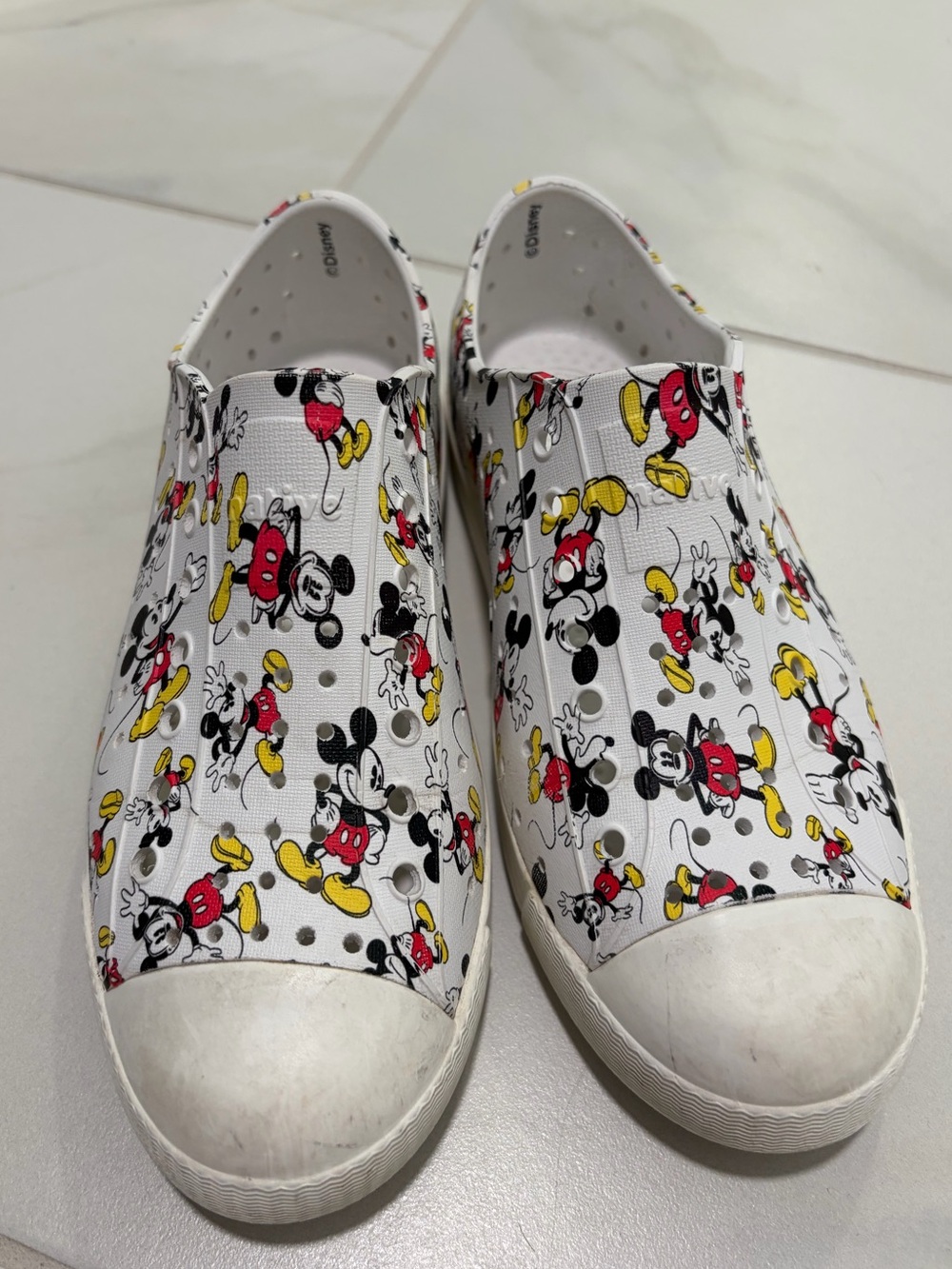 Native Shoes with Mickey Disney Print - White/Red/Yellow